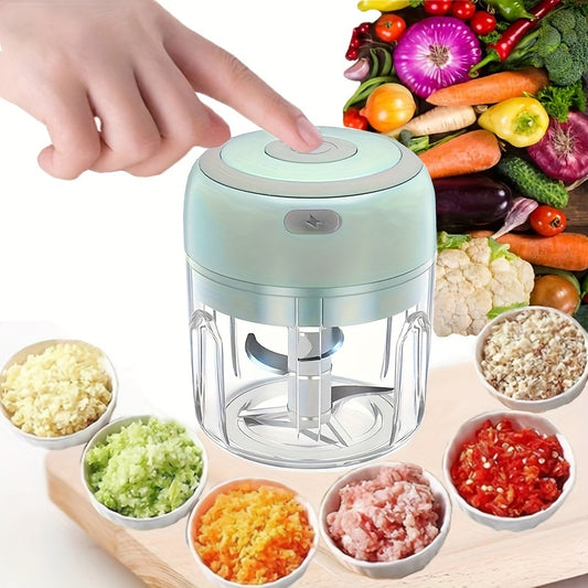 1 Piece Of 8.45oz Capacity, USB Rechargeable Cooking Machine, Kitchen Garlic Mixer, Electric Shredder, Small Automatic Cooking Machine, Multi Scene Use Tools, Various Colors,