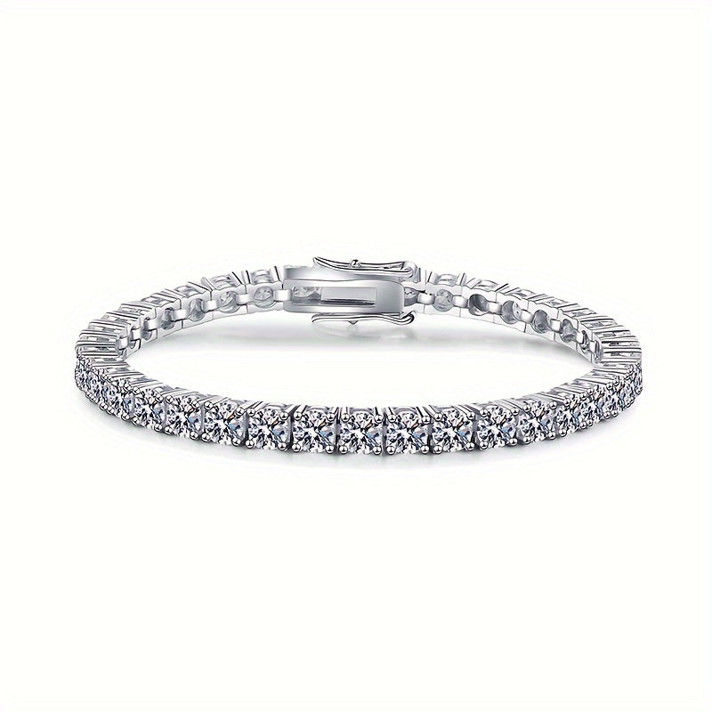 Bracelet de Tennis Moissanite en argent Sterling 925, chaîne à main, bijoux pour mariage, fiançailles, cadeau de fête des mères