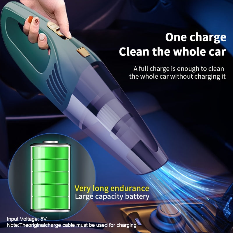 Car Mounted Wireless Vacuum Cleaner With Strong Power And Large Suction Mini Hand-held Car Vacuum Cleaner Household Indoor Small