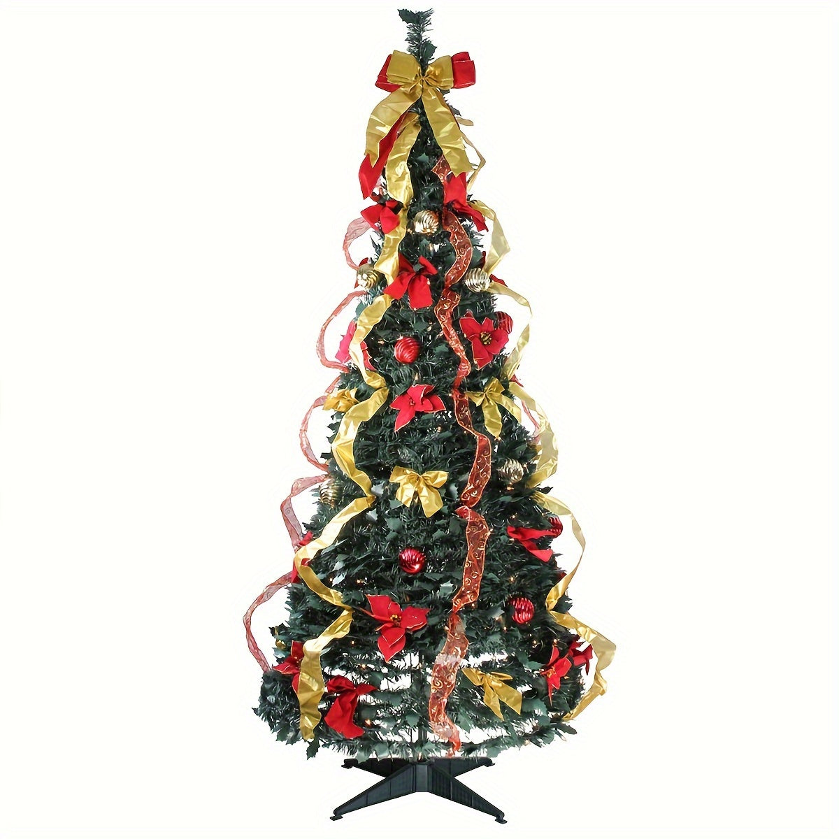 3.94ft\u002F4.92ft\u002F5.9ft Scalable Christmas Tree Folding Christmas Tree Pagoda Tree With Lights Christmas Decoration