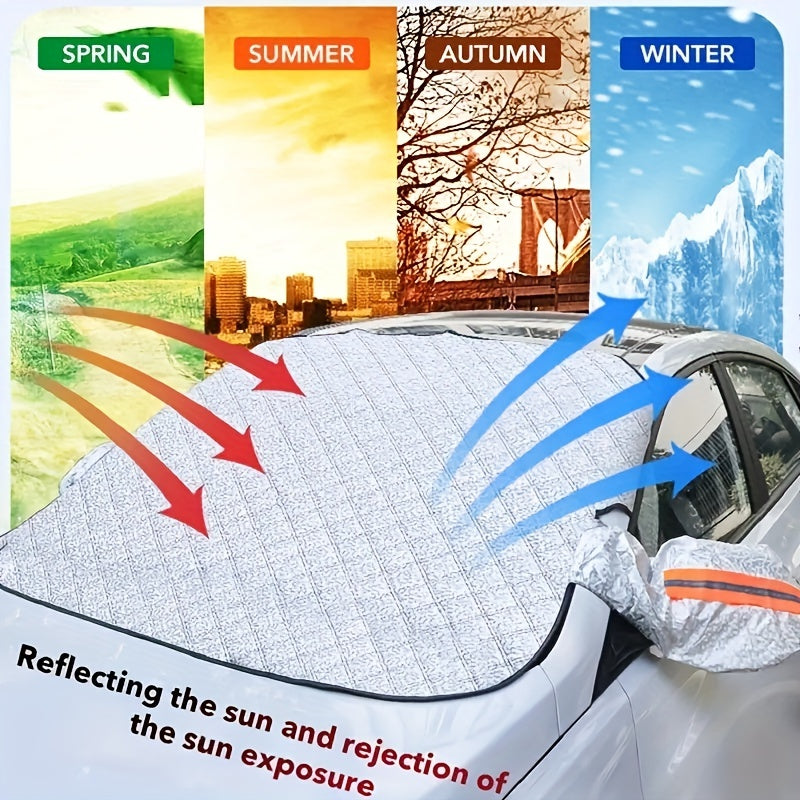 Proteja seu carro de todas as condições climáticas com esta capa à prova d&#39;água, resistente a UV e neve + sucção magnética integrada!