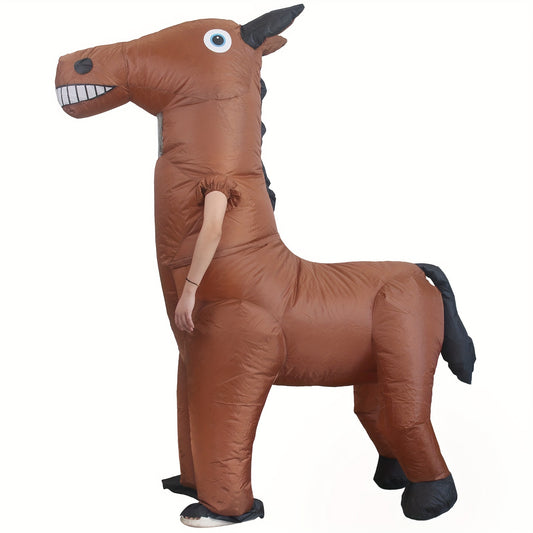 Cool Funny Horse Design Inflatable Suit, Full Body Inflatable Cartoon Doll Outfit, Halloween Christmas Carnival LARP Party Supplies Photography Props, Stage Performance Accessories, Perfect Gift