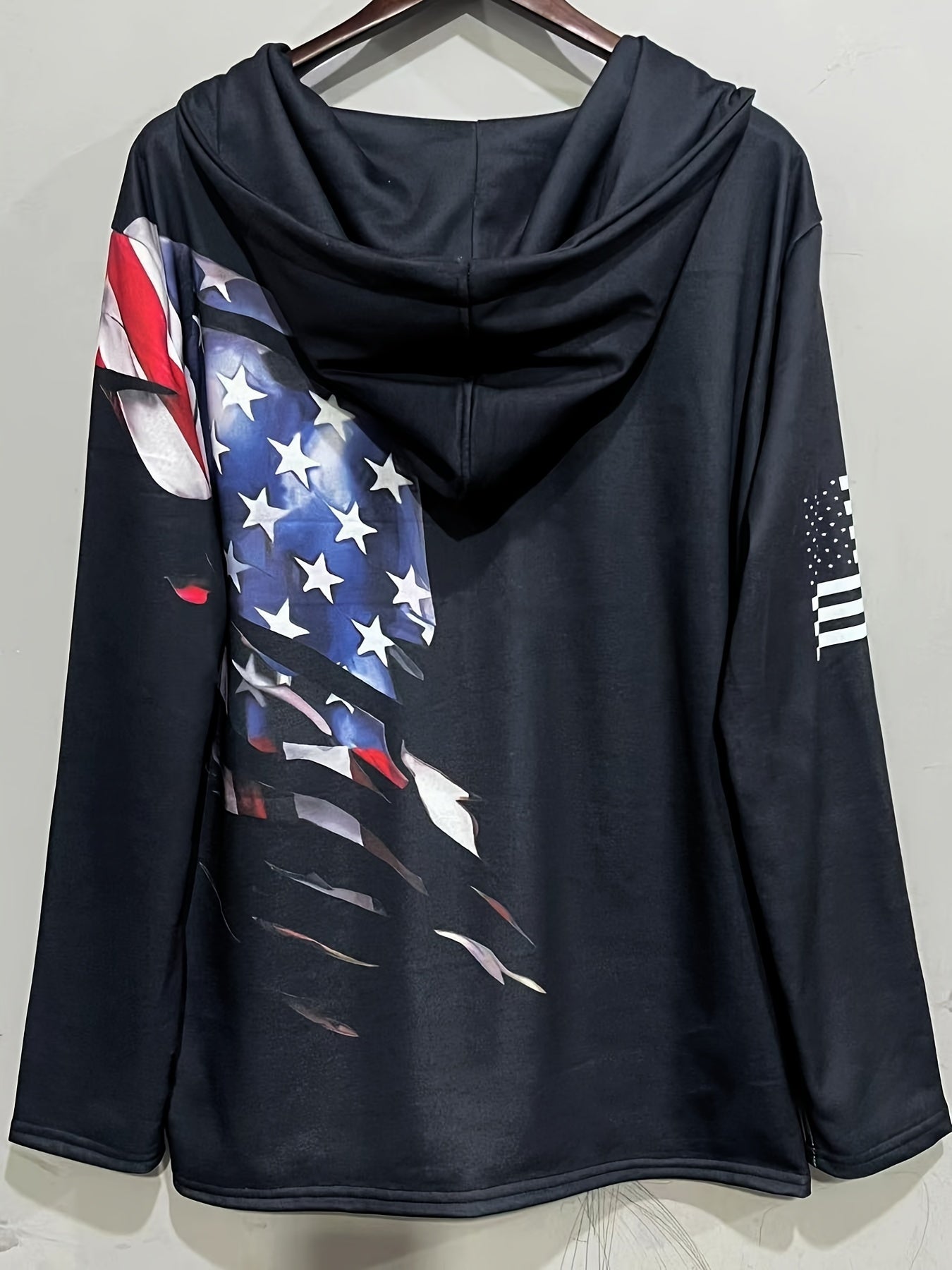 Retro Flag Print Hoodie, Coole Schnürsenkel-Hoodies für Männer, Herren Casual Graphic Design Kapuzen pullover Streetwear für Winter Herbst, als Geschenke