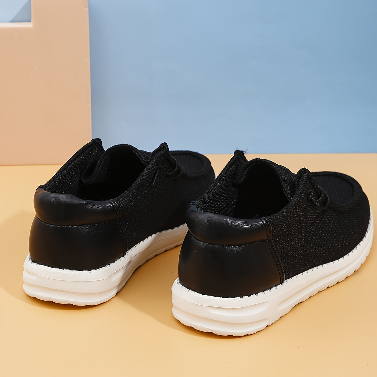 Boy's Trendy Solid Woven Knit Breathable Loafer Shoes, Comfy Non Slip Casual Sneakers For Kids Outdoor Activities