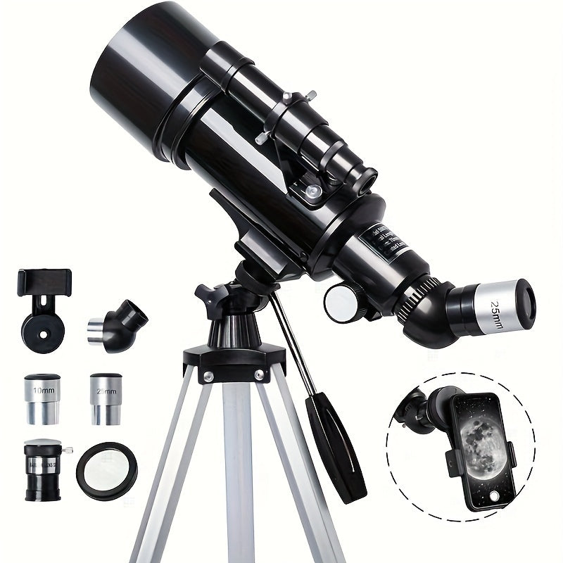 Télescope astronomique 120X pour l'observation des étoiles Moongazing, longueur focale de 400mm calibre objectif de 70mm, imagerie de HD pour l'observation extérieure de voyage de camping d'amoureux d'astronomie